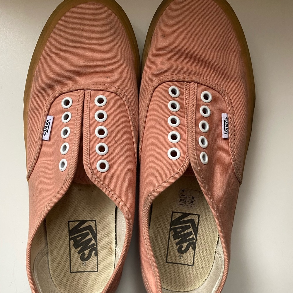 Salmon pink classic vans womens size 9.5